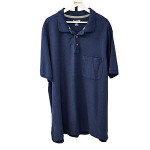 Duluth Trading Mens Relaxed Fit Size 2XLT Collared Polo Short Sleeve Shirt Blue